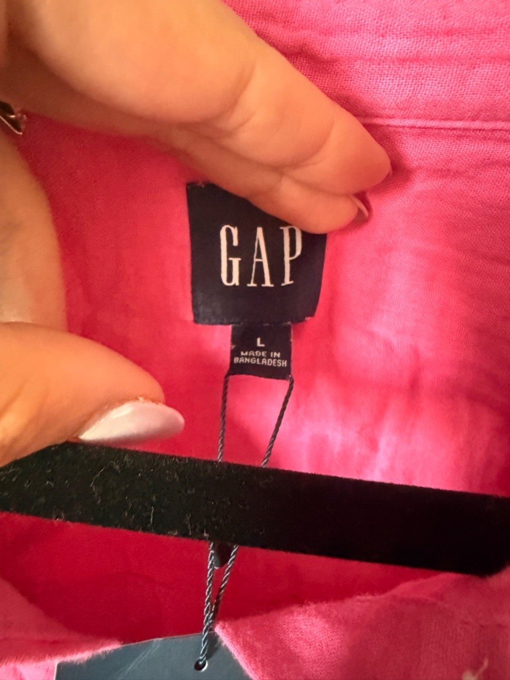 GAP Linen Pink Button-Up Shirt - Picture 3 of 4
